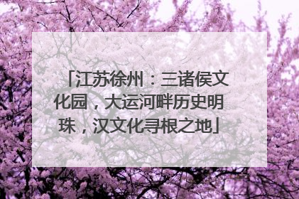 江苏徐州：三诸侯文化园，大运河畔历史明珠，汉文化寻根之地