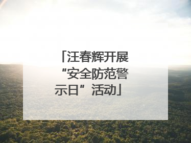 汪春辉开展“安全防范警示日”活动