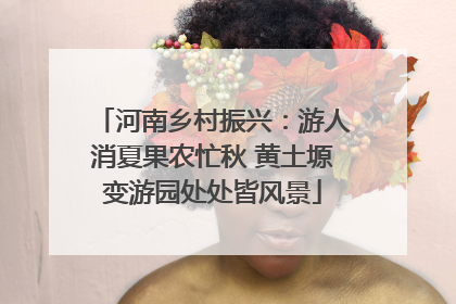 河南乡村振兴：游人消夏果农忙秋 黄土塬变游园处处皆风景