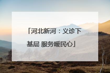 河北新河：义诊下基层 服务暖民心