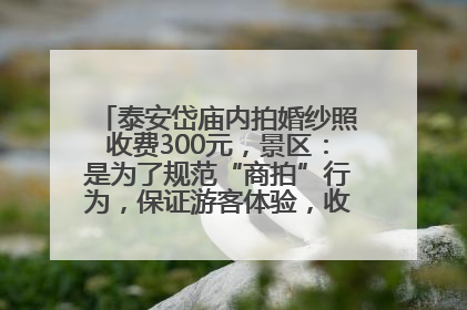 泰安岱庙内拍婚纱照收费300元，景区：是为了规范“商拍”行为，保证游客体验，收取费用全部上交国库