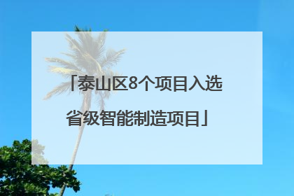 泰山区8个项目入选省级智能制造项目
