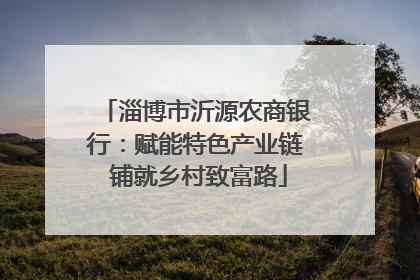 淄博市沂源农商银行：赋能特色产业链 铺就乡村致富路