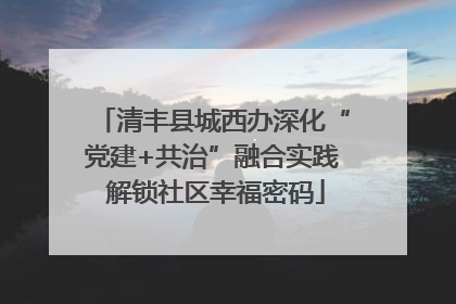 清丰县城西办深化“党建+共治”融合实践 解锁社区幸福密码
