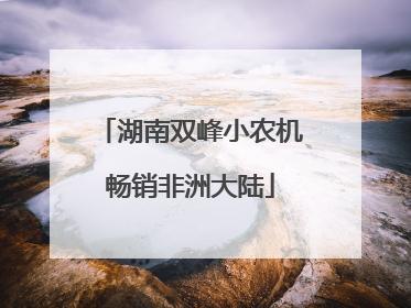 湖南双峰小农机畅销非洲大陆