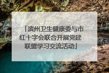 滨州卫生健康委与市红十字会联合开展党建联盟学习交流活动