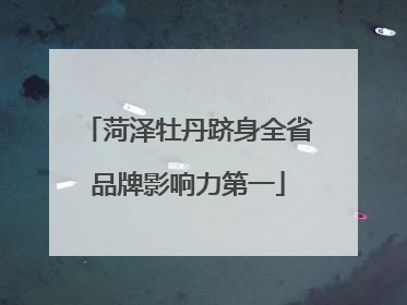 菏泽牡丹跻身全省品牌影响力第一