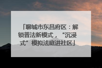 聊城市东昌府区：解锁普法新模式，“沉浸式”模拟法庭进社区