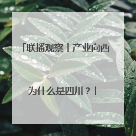 联播观察丨产业向西 为什么是四川？