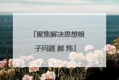 聚焦解决思想根子问题 郝 炜