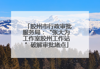 胶州市行政审批服务局：“张大为工作室胶州工作站”破解审批堵点