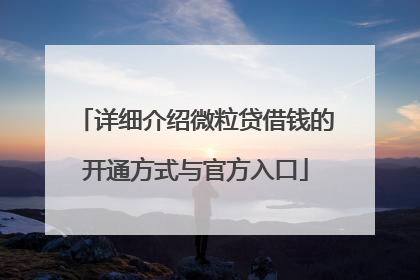 详细介绍微粒贷借钱的开通方式与官方入口