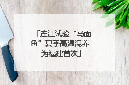 连江试验“马面鱼”夏季高温混养 为福建首次