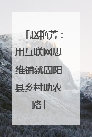 赵艳芳：用互联网思维铺就固阳县乡村助农路
