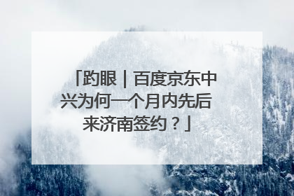趵眼｜百度京东中兴为何一个月内先后来济南签约？