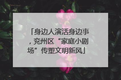 身边人演活身边事，兖州区“家庭小剧场”传塑文明新风
