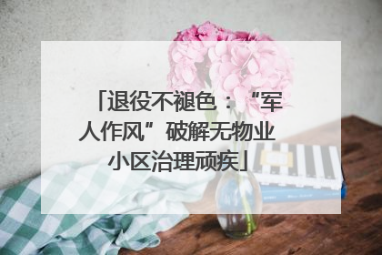 退役不褪色：“军人作风”破解无物业小区治理顽疾