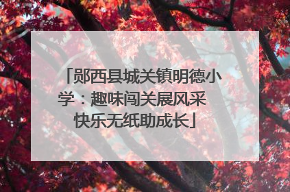 郧西县城关镇明德小学：趣味闯关展风采 快乐无纸助成长