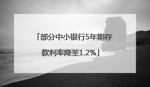 部分中小银行5年期存款利率降至1.2%