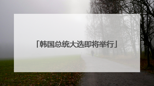 韩国总统大选即将举行