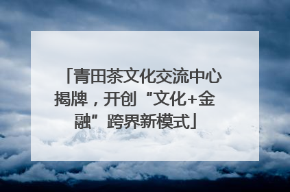 青田茶文化交流中心揭牌，开创“文化+金融”跨界新模式