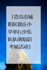 青岛市城阳区夏庄小学举行少先队队前知识考核活动