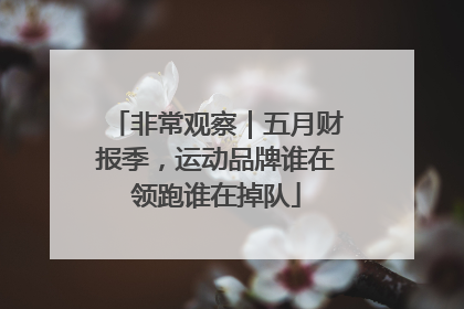 非常观察｜五月财报季，运动品牌谁在领跑谁在掉队