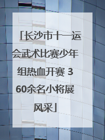 长沙市十一运会武术比赛少年组热血开赛 360余名小将展风采