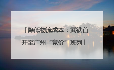 降低物流成本：武铁首开至广州“竞价”班列