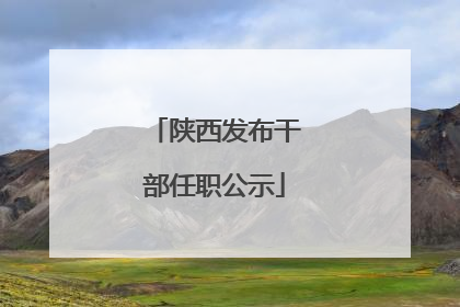 陕西发布干部任职公示