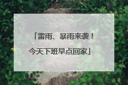 雷雨、暴雨来袭！今天下班早点回家
