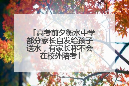高考前夕衡水中学部分家长自发给孩子送水，有家长称不会在校外陪考