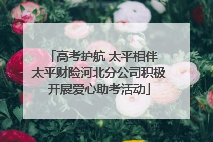 高考护航 太平相伴 太平财险河北分公司积极开展爱心助考活动