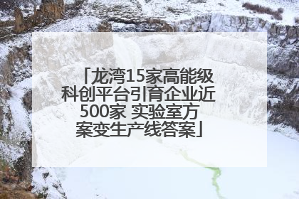 龙湾15家高能级科创平台引育企业近500家 实验室方案变生产线答案