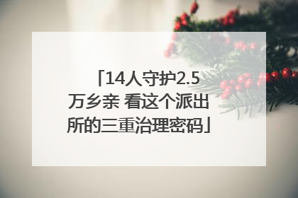 14人守护2.5万乡亲 看这个派出所的三重治理密码