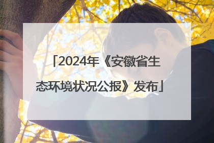 2024年《安徽省生态环境状况公报》发布