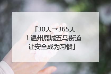 30天→365天！温州鹿城五马街道让安全成为习惯
