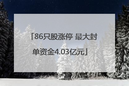 86只股涨停 最大封单资金4.03亿元