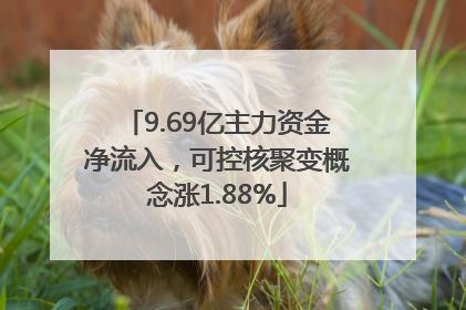 9.69亿主力资金净流入，可控核聚变概念涨1.88%
